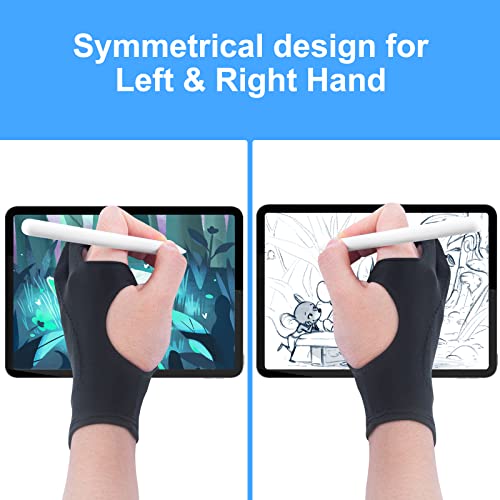 Image of [Palm Rejection] Artist Drawing Glove 4 Pack iPad Gloves for Touch Screen PC Graphics Tablet Left and Right Hand 3 Layers Padding Digital Art Stylus Glove