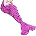 Air Conditioning Quits Mermaid Blanket for Kids, Knitting Wool Sleeping Bag with Knit Pattern, Soft Sofa Blanket(55×27.5inches)