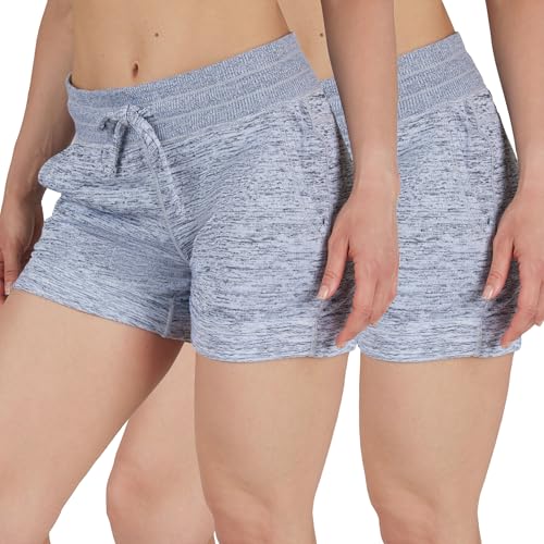 Image of 90 Degree By Reflex Soft Comfy Activewear Lounge Shorts with Pockets and Drawstring for Women