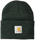 Carhartt Herren Knit Cuffed Beanie Hut für kaltes Wetter, Hunter Grün/Schwarz, Einheitsgröße