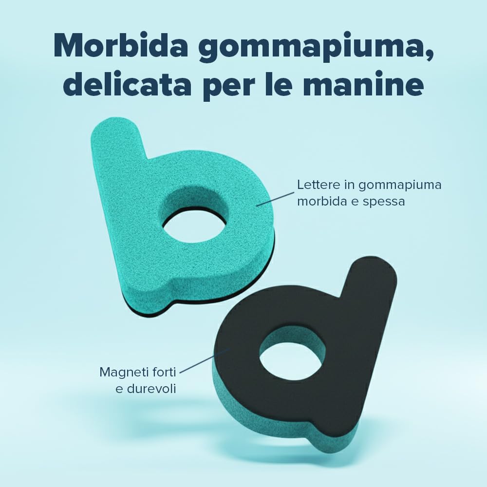 Smart Panda Set Completo di Magneti per Il Frigo con 182 Lettere e 81 Numeri e Simboli Magnetici per Bambini- Include 2 Contenitori, Lavagna Magnetica, Penne e Gomma
