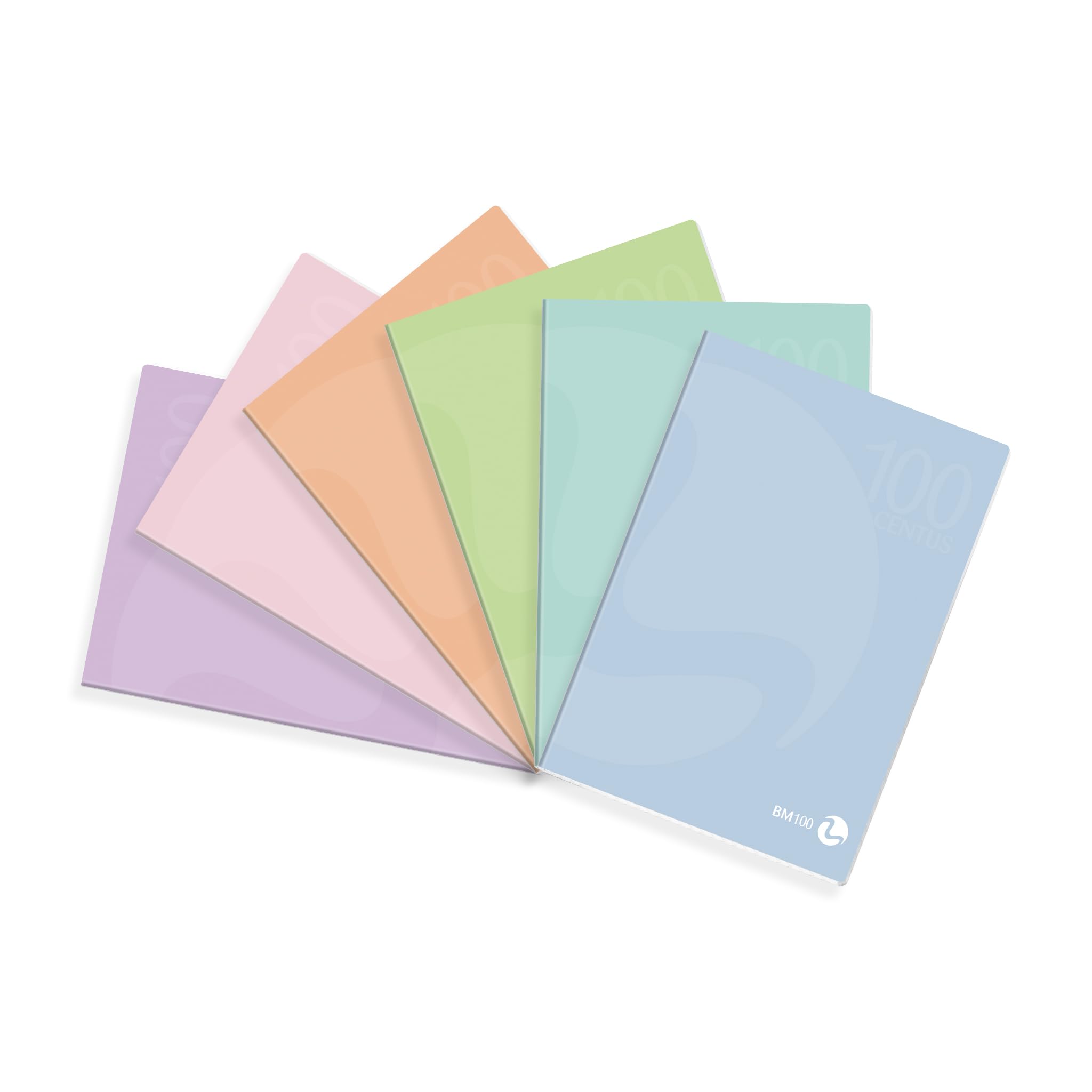 Bm – BeMore – Centus Pastel – 0122727 – Notebook A4 – Ruling C – Ruling with Margins for 4th and 5th Elementary – Paper 100 g/m² – Assorted Colours – Pack of 12