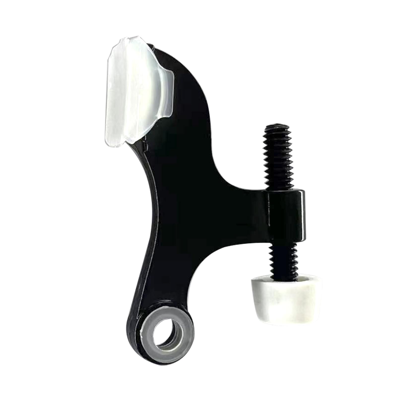 ZHOUZHOU 2 Pack Hinge Pin Door Stopper Brushed Satin Nickel - Adjustable Heavy Duty Hinge Pin Door Stop with White Rubber Bumper Tips (B&W, 6 Pack)