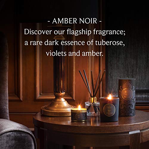 Shearer Candles Amber Noir Scented Tall Pillar Jar Candle With Gold Lid-Black #TOP5