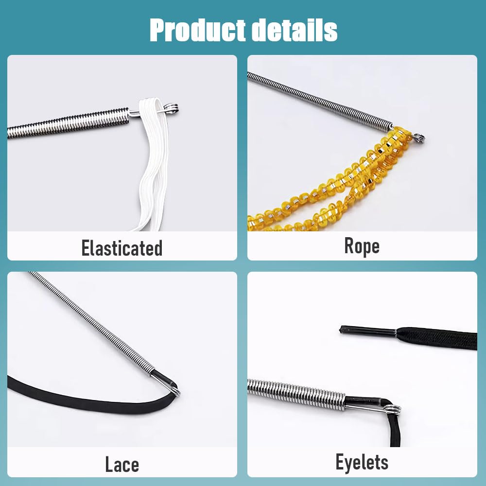 4-Pack Spring Drawstring Threaders – Flexible Tool For Replacing Hoodie & Sweatpants Cords-697312