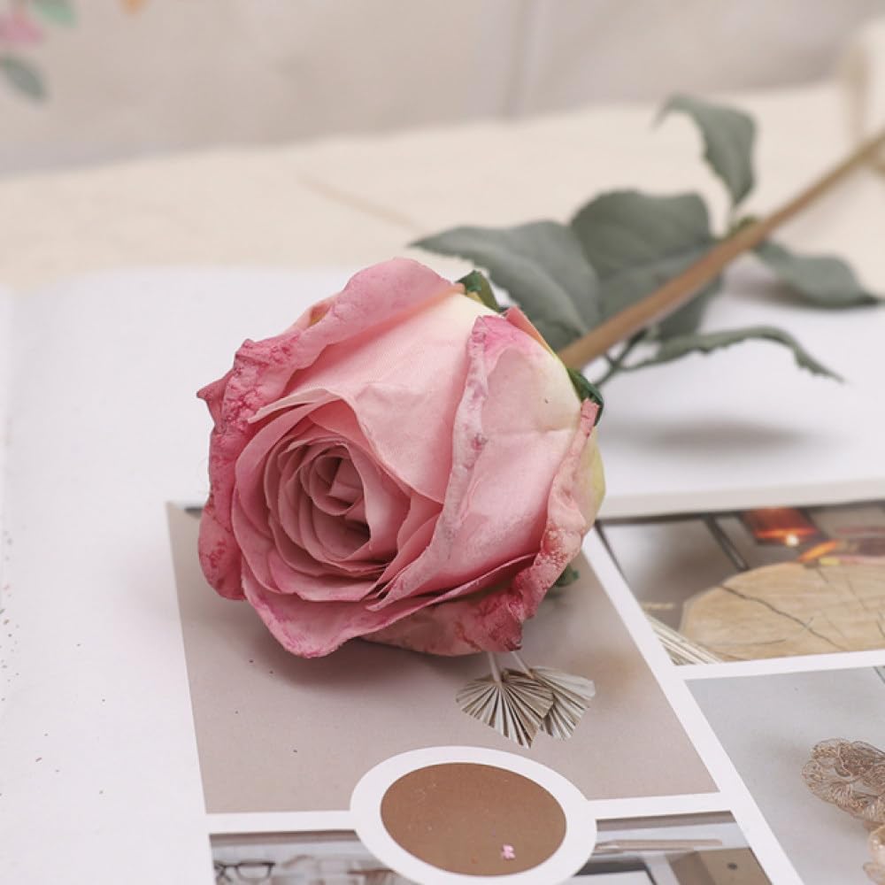 Fleur artificielle rose en soie pour décoration de table et salon DIY