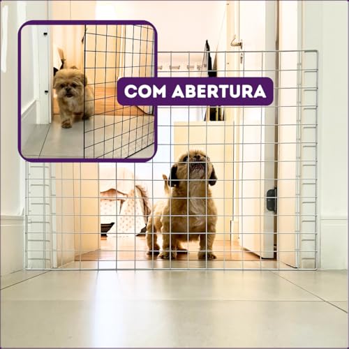 Portão Porteira Para Cão Grade De Proteção Para Cachorro Limitador De Passagem Pet No Tamanho 60x80c