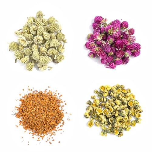 natural dried fruit and flower kit for diy crafts - 25 bags ideal for soap making candle making resin jewelry bath bombs and nail art - includes rose petals rosebuds lilium jasmine and more