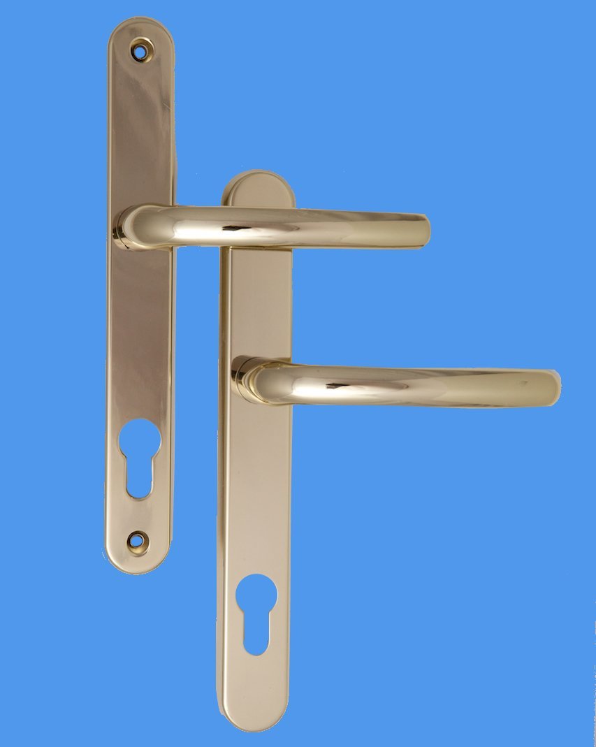 Balmoral Door Handles for Upvc in Hardex Gold, 92mm / 210mm
