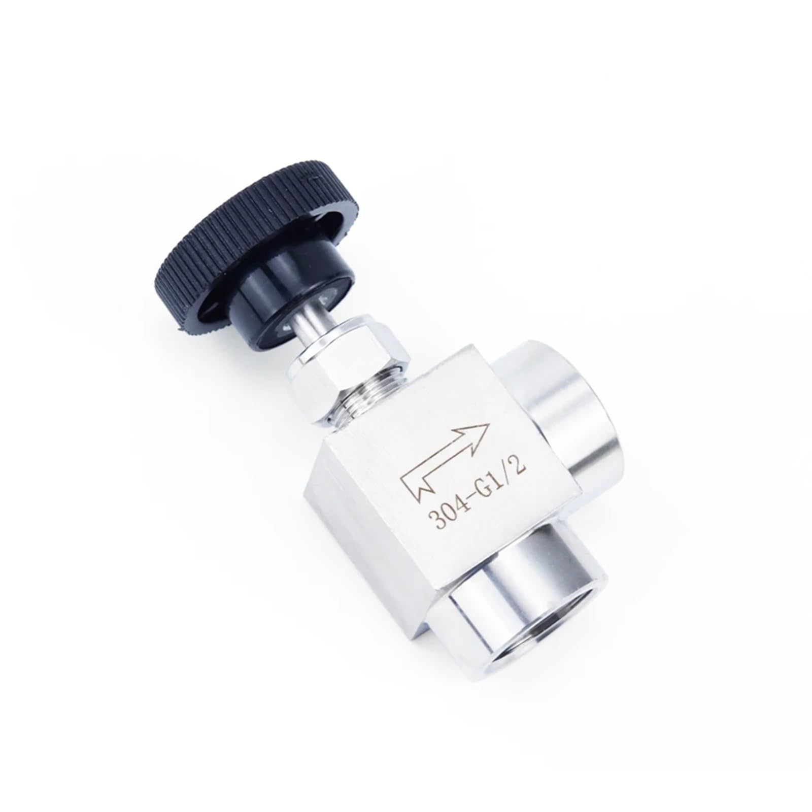 2 uds 1/8 "1/4" 3/8 "1/2" hilo femenino 304 Control de Flujo ajustable de acero inoxidable válvula de aguja de cierre ángulo recto agua Gas(3/8 inch,Straight Type)