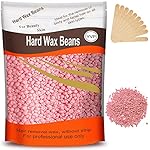 Hard Wax for Hair Removal, Rose Pink Wax Beads for Sensitive Skin and Brazilian Waxing, 10.5 Ounce/bag with 10pcs Wax Sticks