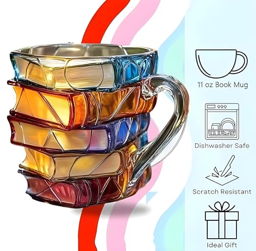 Dancing Panda 'Infinite Library' 191 ml Multicolor Glass Mug - Image 5