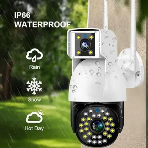 Image of DDLC 6MP 4G SIM Dual Lens Outdoor PTZ CCTV Camera | 360 Rotation | Color Night Vision | Smart Auto Tracking | Two-Way Audio | Wireless Security with V380 Pro App (4G Dual Lens PTZ)