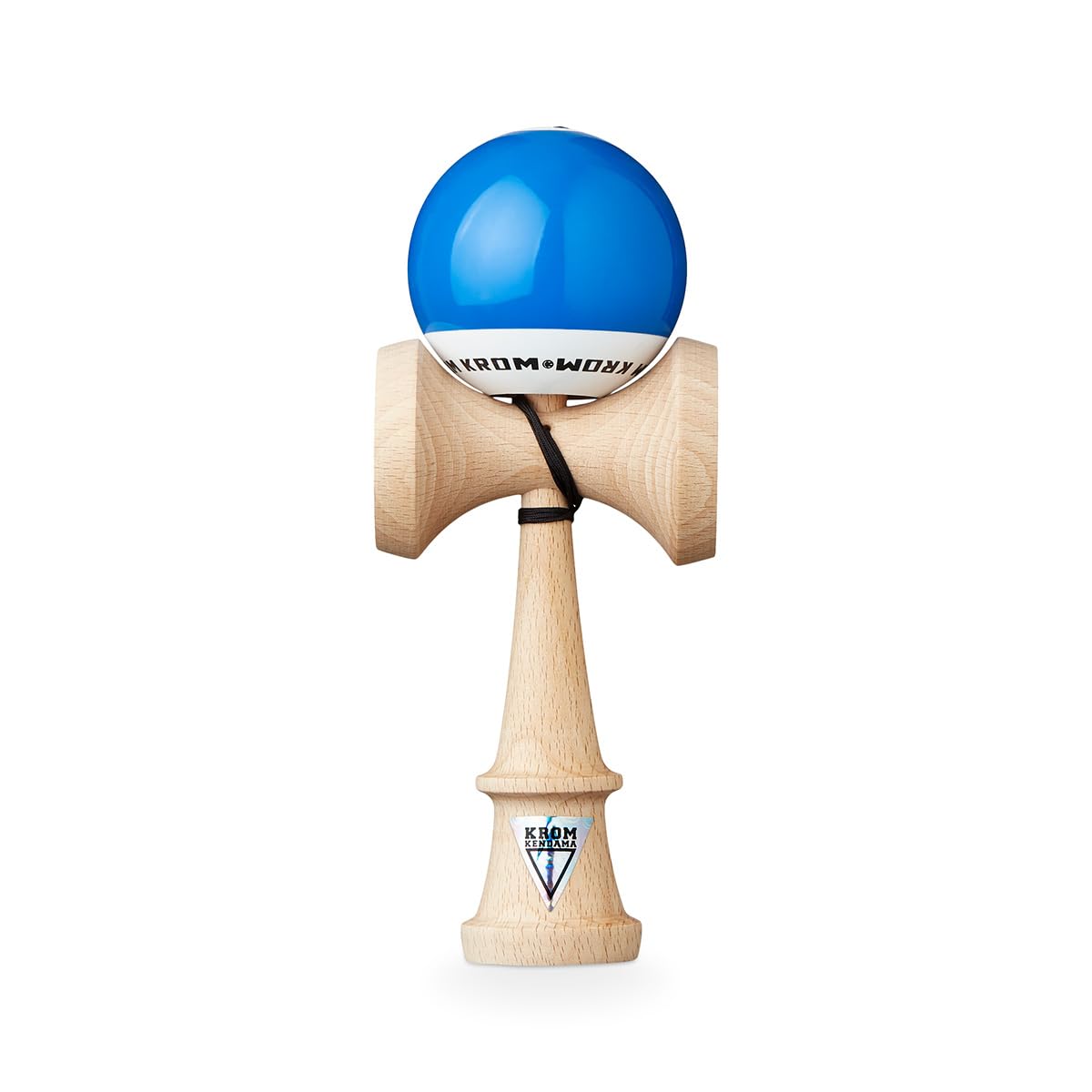 KROM - Kendama Toy POP LOL Dark Blue - High Wood Quality - Extra Strong - for Beginner and Pro - Gift Pack : Extra String + Stickers