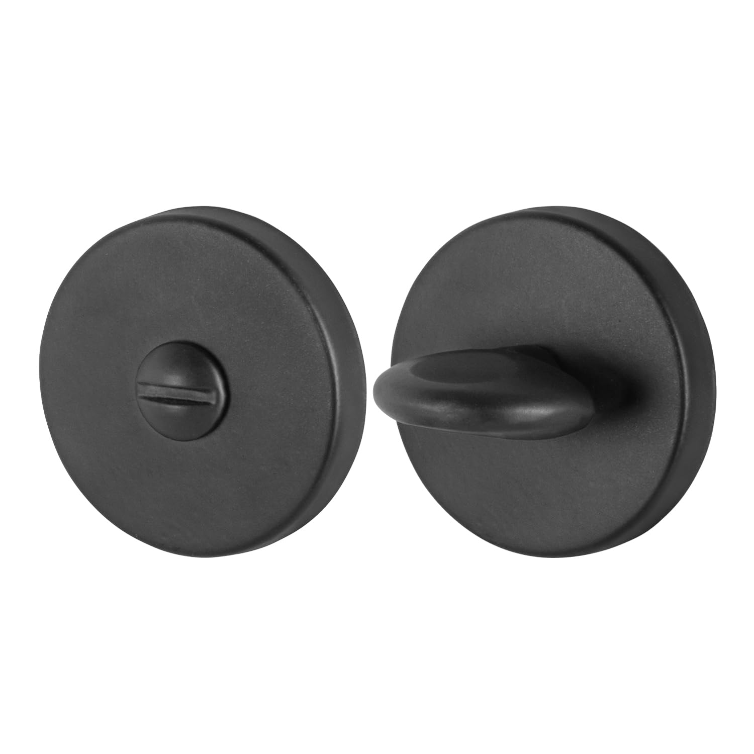 Eai Matt Black Round Bathroom Thumb Turn Lock - | Universal Black Door Turn And Release Lock For Indoors | Bathroom/Toilet | With Emergency Coin Release Lock
