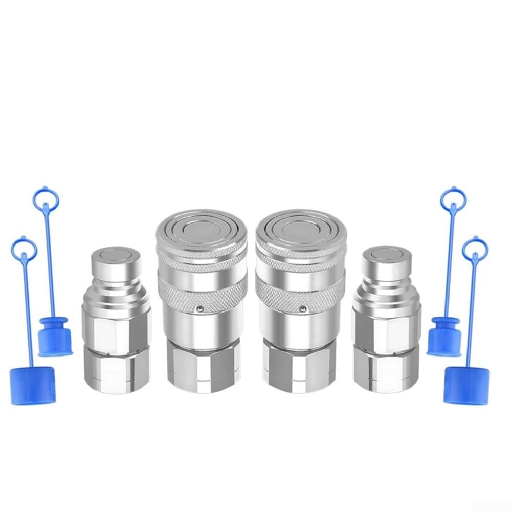 Accoppiatori idraulici a innesto rapido del fronte piatto NPT con, 5076 PSI 23 GPM, ISO16028 compatibili con il nuovo minipala (NPT1/2)