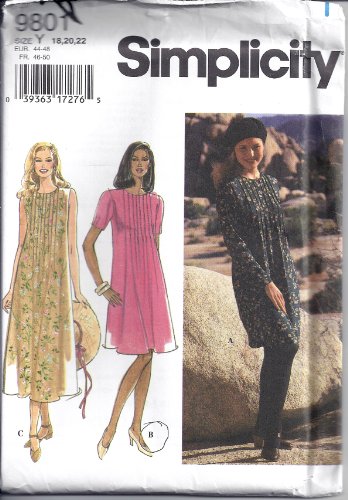 Patron de robe Simplicity 9801 pour ajuster les tailles 18-22 - 2