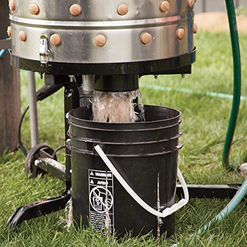 Image of Yardbird 21833 Chicken Plucker, Stainless Steel, 1.5 HP Motor, 20-inch Drum, 110 Natural Soft Fingers, Integrated Irrigation Ring, Transport Wheels, Simple Debris Collection