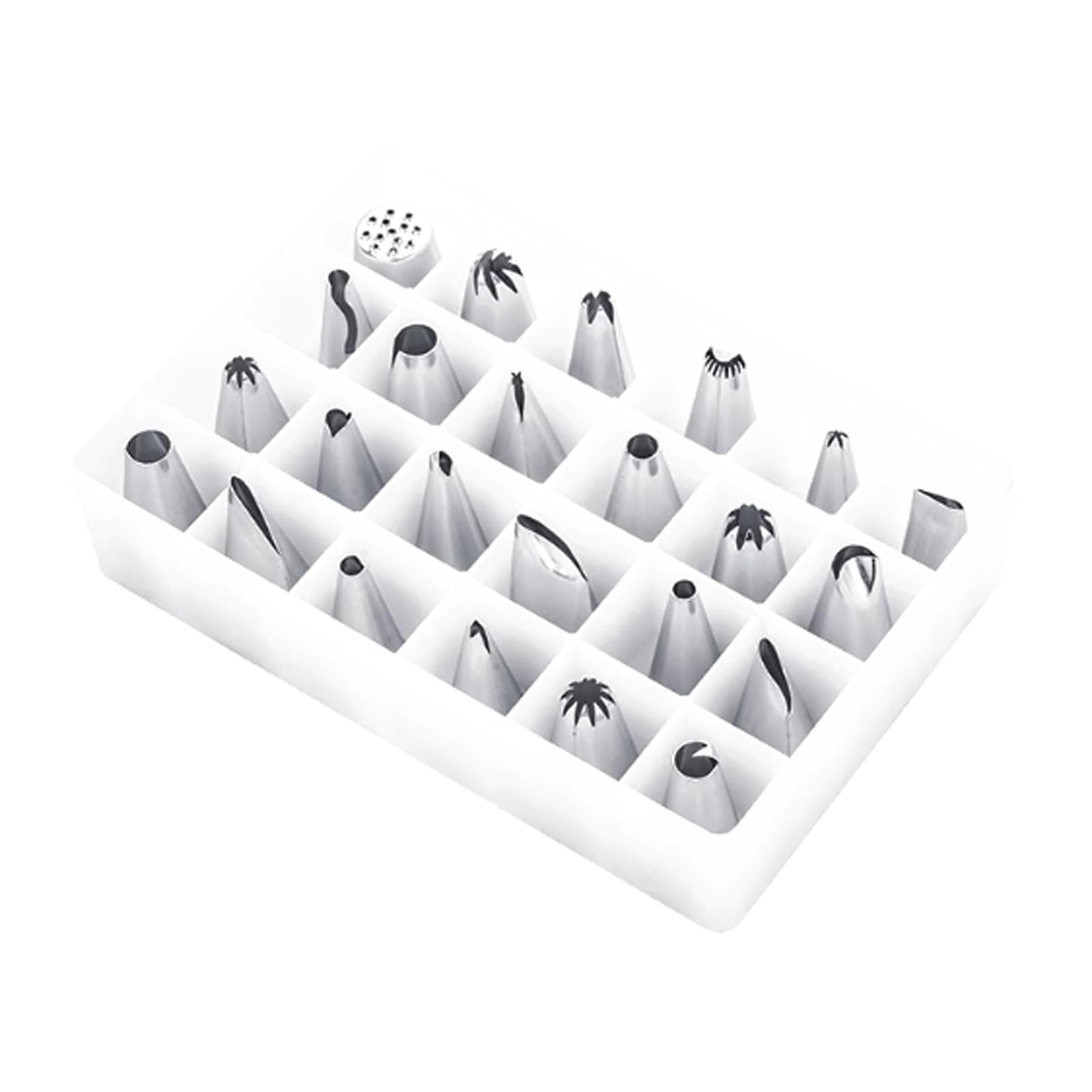 Juego de decoración Pasteles Acero Inoxidable 24 Piezas en Caja Blanca, Herramientas for Exprimir Crema compatibles con y Galletas