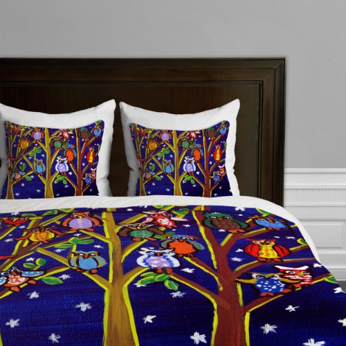 Deny Designs Renie Britenbucher Owl Party Duvet Cover, King