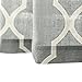 jinchan Kitchen Curtains Linen Textured Curtain Moroccan Tile Printed Tier Curtains Quatrefoil Cafe Curtains 36 Inch Lattice Window Treatment Set 2 Panels Grey on Beige