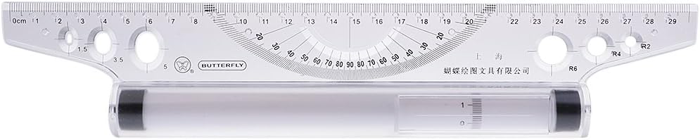 30cm Rolling Parallel Ruler Drawing Circles Angle Lines Measurement Tool