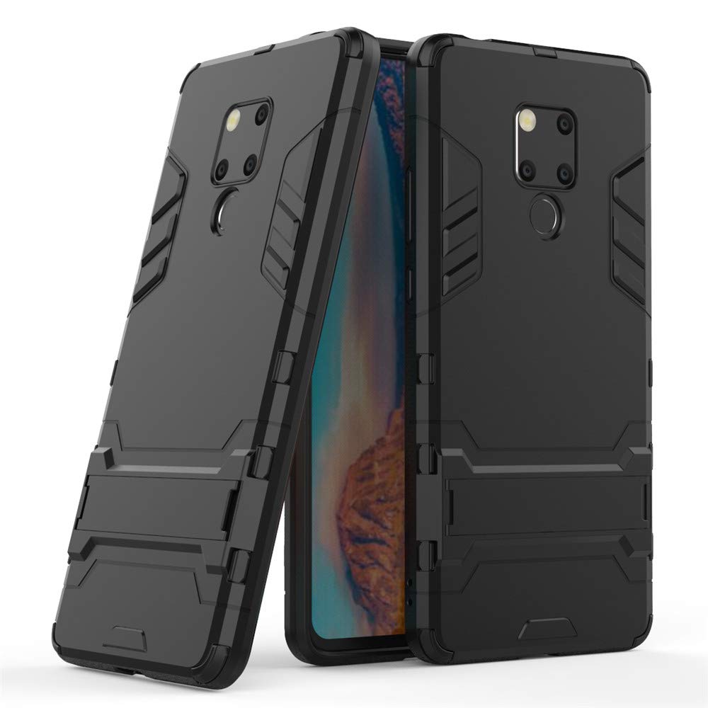 CHcase Huawei Y6 2018 Custodia, 2 in 1 Armour Stile Resistente Hybrid Dual Layer Armatura Defender PC + TPU Custodie Case Cover con Supporto per Huawei Y6 2018/Honor 7A -Black Plus Gray