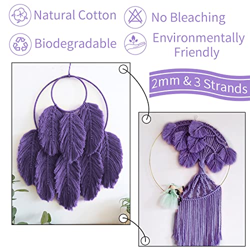 LEREATI Macrame Cord 2mm x 100m, Thick Macrame Rope Natural Cotton Rope Craft String - Image 4
