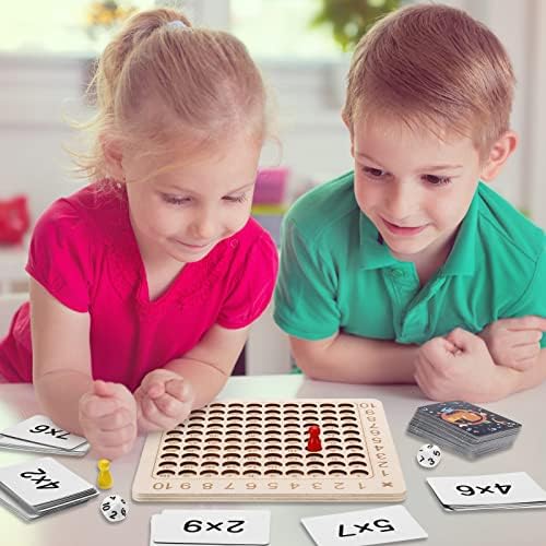 Wooden Multiplication Table Board Game Montessori Maths Board, Children Counting Toy Educational Wooden Math Blocks Board for Toddlers Kids Over 3 Years Old 4 51ejdKedtaL. AC