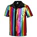 Bordazor Kids Disco Costume Sequins Shirts for Boys 6PCS Kids 60s 70s Disco Costume for Halloween Party Dress Up