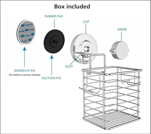 Miniatura 5 de Soporte para cepillos de dientes con ventosa, soporte para pasta de dientes y cepillos de dientes con potente sistema de vacío o adhesivo,