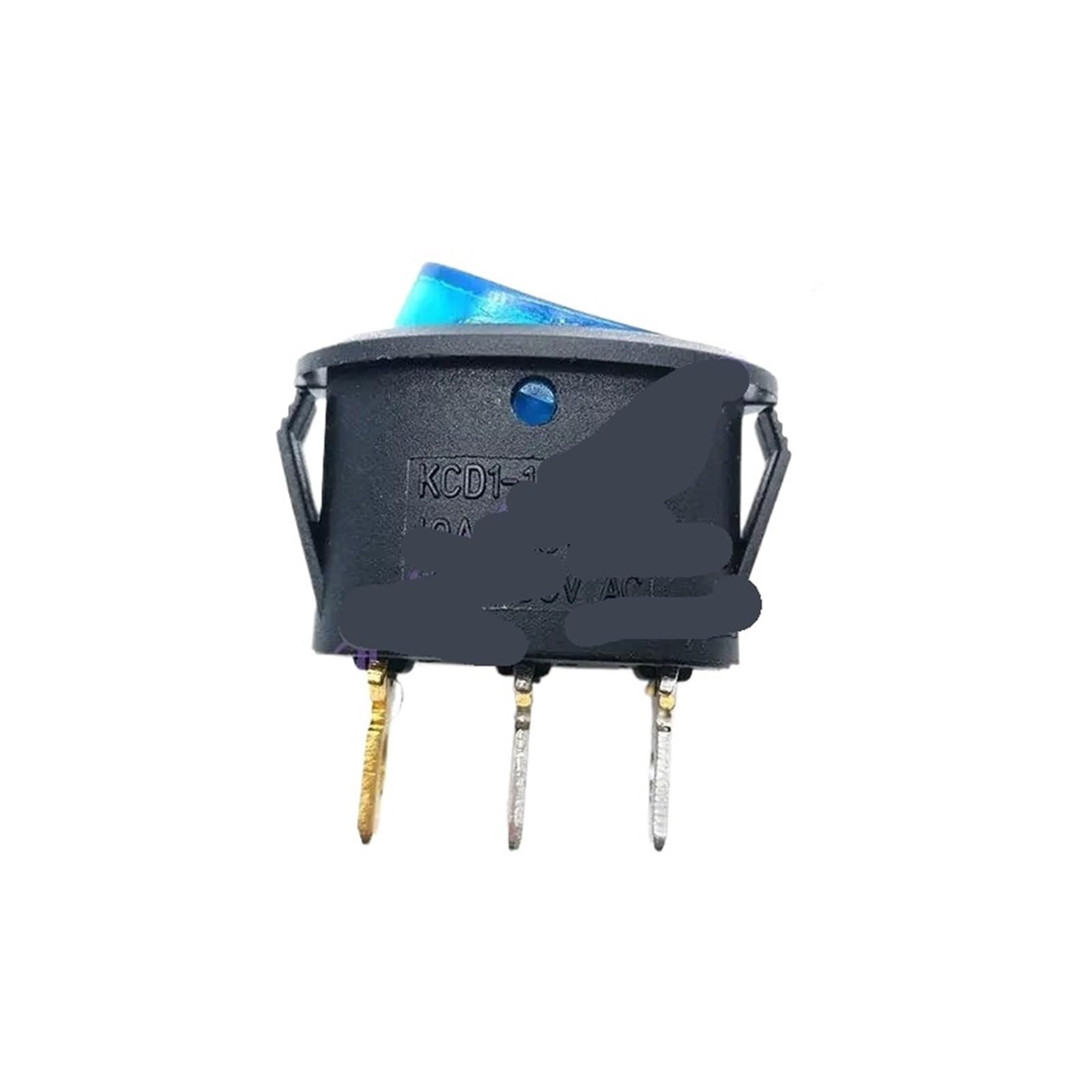 Interruptor ovalado de 3 pines azul con 2 velocidades 250V 6A para control eléctrico