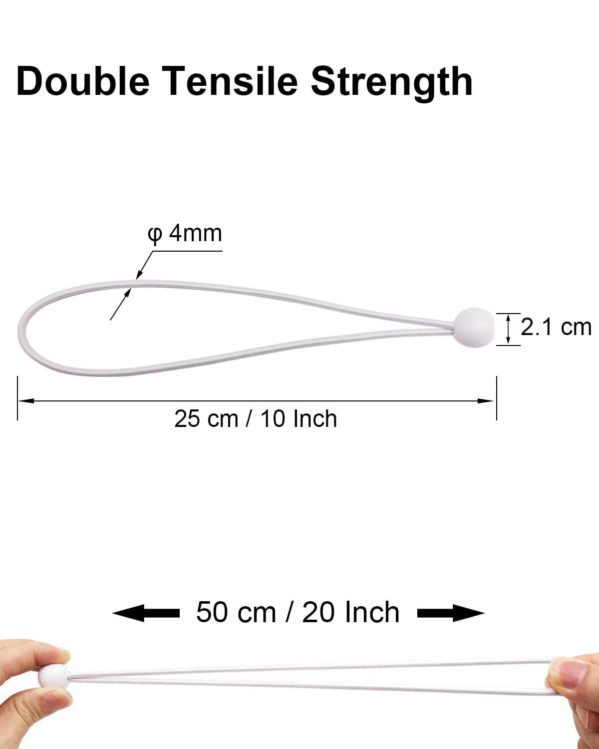WMZOBH Tarpaulin Bungee Balls 10 Inch, 100 Piece Bungee Cord with Balls, Small Bungee Cords Heavy Duty - Image 3