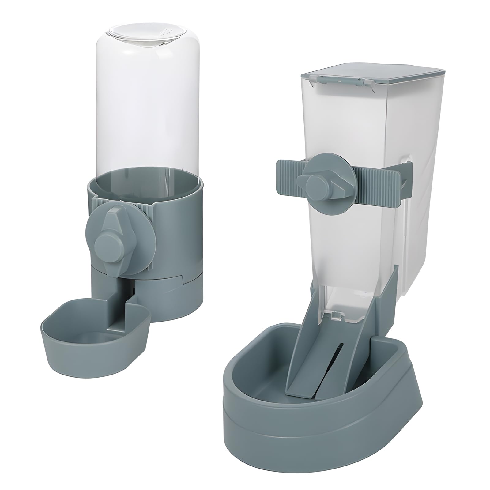 Hängender Futter- und Wasserspender für Haustierkäfig, 1 L Futterspender und 500 ml Wasserer, Hängeflaschen- und Napf-Set für Kaninchen, Katze, kleinen Hund, Frettchen, Welpen