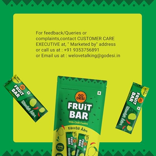 Image of GO DESi Kaccha Aam Fruti Twist Fruit Bars - 3 x Pack of 10 pieces, Aam Papad, Mango Fruit Jelly
