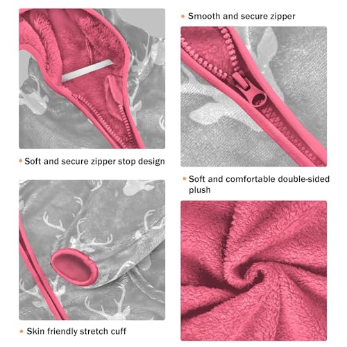 OTVEE Winter Christmas Deer Heads Kids Hoodie Jacket Fall Spring Full Zip Warm Outwear Coat3