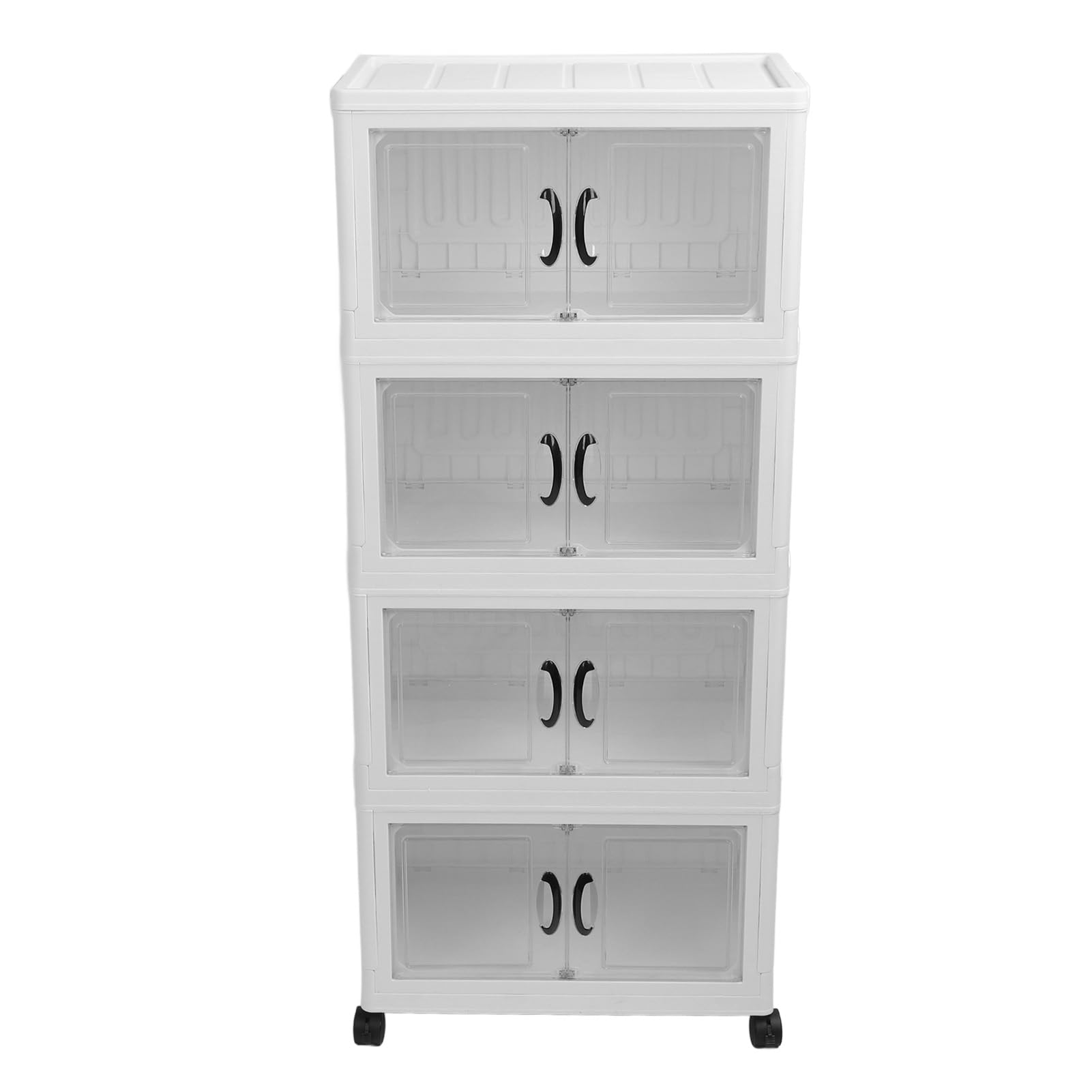 Stapelbare Lagerbehälter mit Deckel, Faltbarer Lagerschrank mit Rad, Faltbarer Behälterwagen, Stapelbare Lagerbehälter, Zusammenklappbarer Lagerschrank für Haushalt und Schule