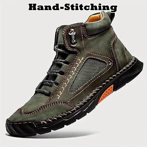 Sawbehind Mens Boots, Men's Comfortable Handmade Leather Boots, Arch Support, Slip-On, Wide Toe Waterproof Design3