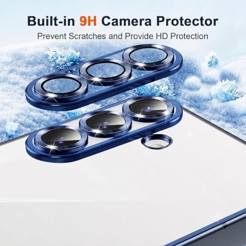Image of VONZEE Clear Logo Electroplating Transparent Case for Samsung A17 5G, Magnetic Plating Electroplate TPU Cover, Individual Camera Protection for Each Lens -Blue