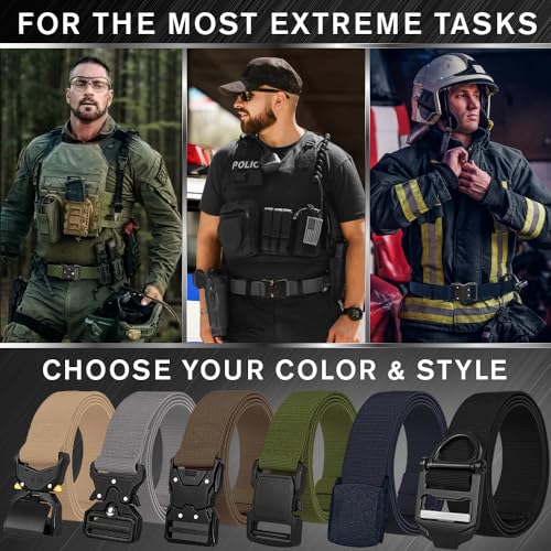 Image of TECEUM Tactical Belt - Heavy-Duty & Quick Release - Military, Work, Rigger, Duty & Utility Belt for Men