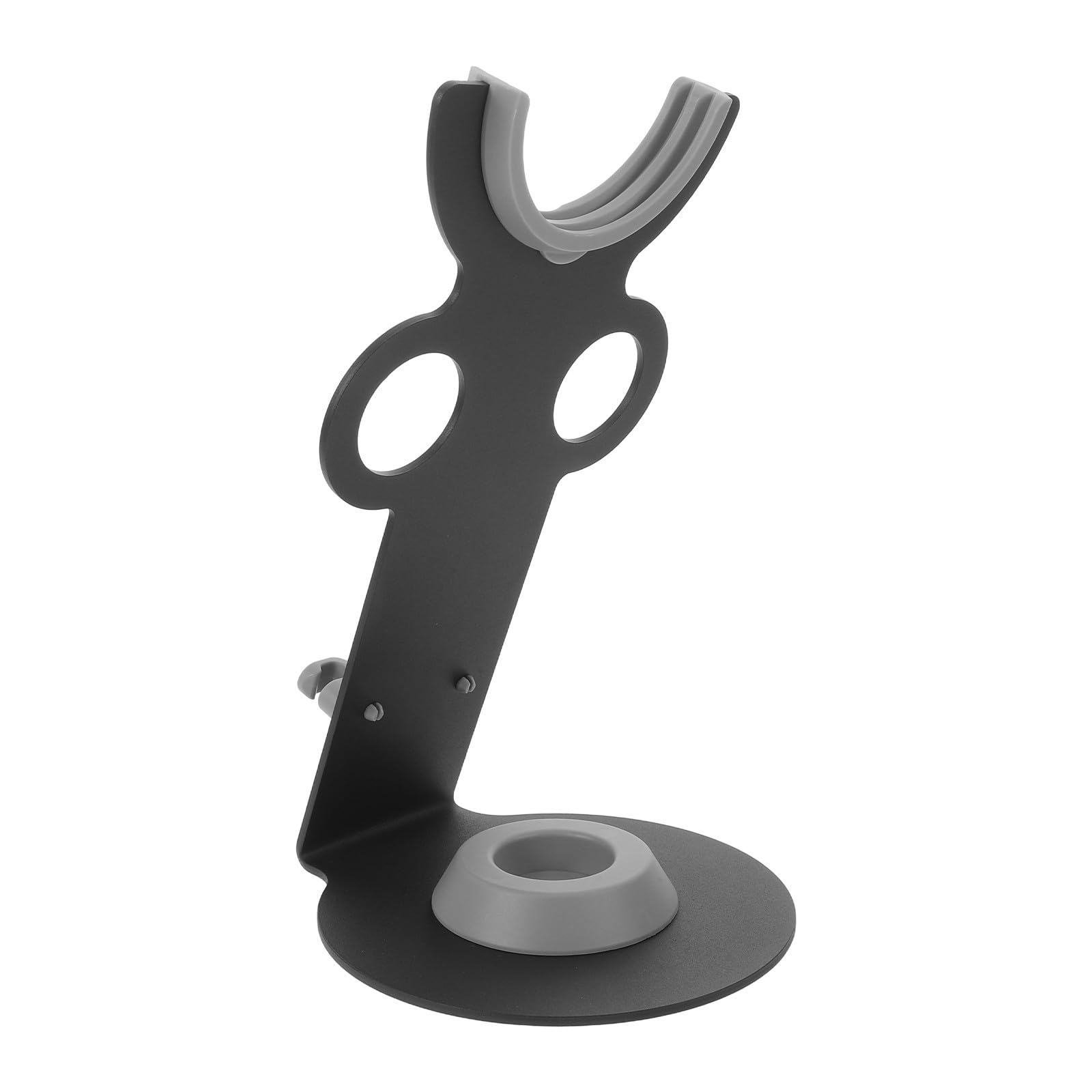 Soporte para Secador de Pelo Metálico y Plástico Negro, Organizador de Sobremesa Resistente a Rayaduras y Fácil Mantenimiento para Hogar y Salón