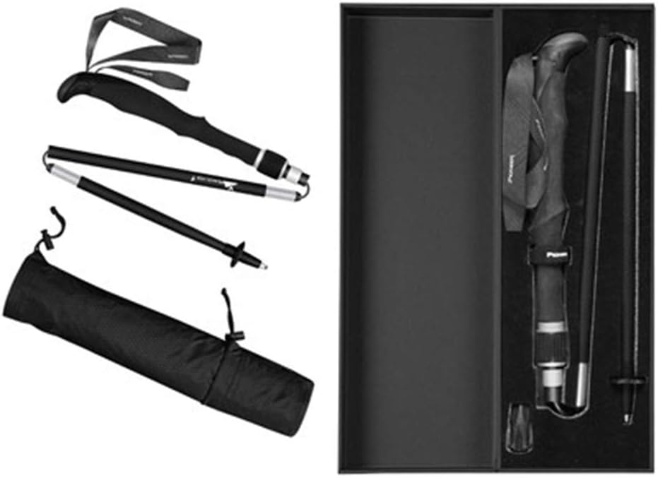 1pc Trekking Poles- 99% Carbon Fiber Shock-Absorbent Lightweight Collapsible Adjustable Hiking Poles-Walking Sticks - Professional Walking Poles for Men, Women/Black