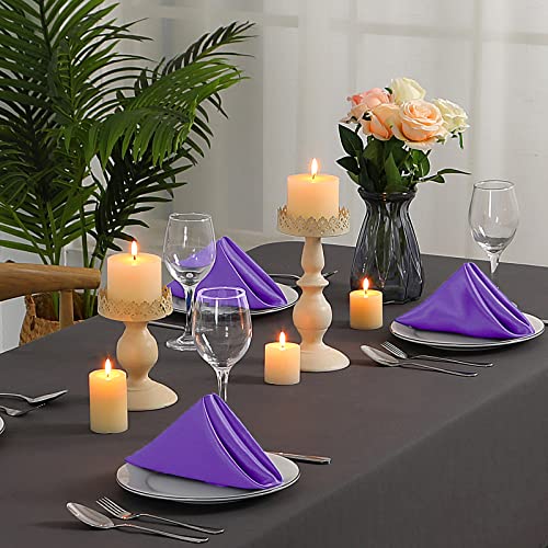 Siinvdabzx 60 Pieces Light Purple Cloth Napkins Scalloped Edges Decor, 17X17 Inches Square Satin Napkins Silky Soft Polyester Dinner Napkins For Wedding Banquet Restaurant Decoration #TOP5