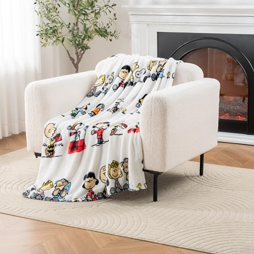 Image of Berkshire VelvetLoft Peanuts Snoopy Cute Character Plush Throw Blanket, Peanuts Gang, Throw (55 inch x 70 inch)
