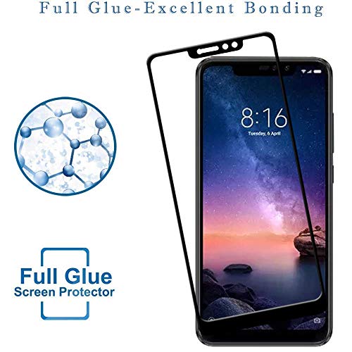 Image of Tempered Glass Screen Protector Compatible for Xiaomi Mi Note 6 Pro (6.26 Inch) HD Clear, Bubble-Free, Anti-Scratch Full Protection Durable Tempered Glass (Black, Pack of 1)