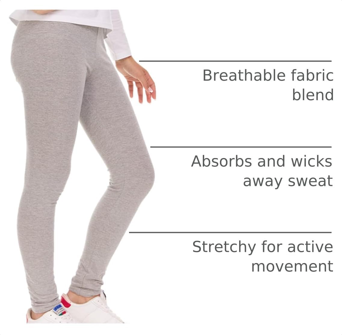 Toddler and Big Girls Leggings, Black Cotton Spandex Stretch Pants - Kids Dance Clothing, Yoga and Ballet Tights, 5-Pack