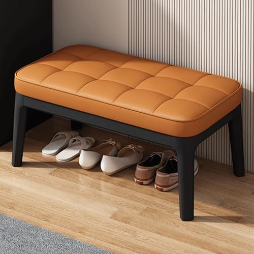 Meuble à chaussures gain de place avec banc de salle à manger rembourré en cuir