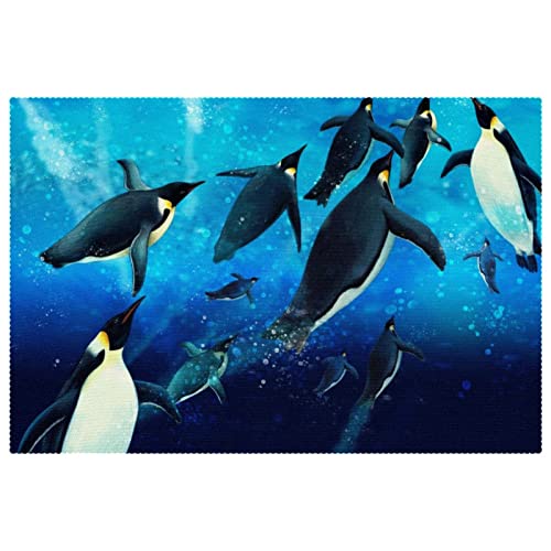 Set de table pingouin antidérapant résistant chaleur 30,5x45,7 cm lot de 6 table