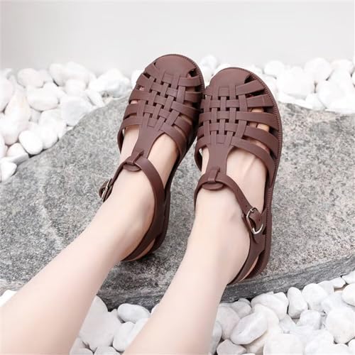 Image of Hee grand Crystal Jelly Heel Sandals for Women Summer Beach Jelly Shoes