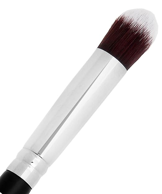 Small Concealer Brush Under Eye – Mini Tapered Kabuki Makeup Brush for Blending, Setting, Contour Eyeshadow, Powder, Cream Make Up, Vegan Synthetic